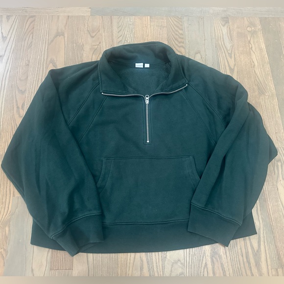 GAP Relaxed Fit Dark Green 1/2 Zip-Up Sweater - Picture 6 of 6